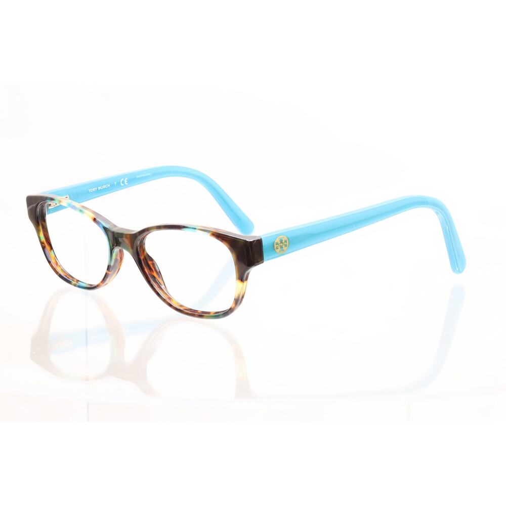 Tory Burch Tortoiseshell and Light Blue Cat-Eye Glasses